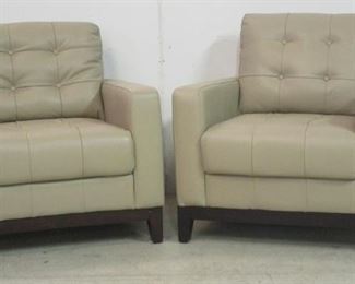 Lazzaro leather pair arm chairs