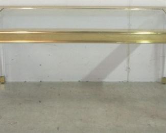 Modern History acrylic & brass coffee table