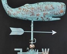 Copper whale weather vane