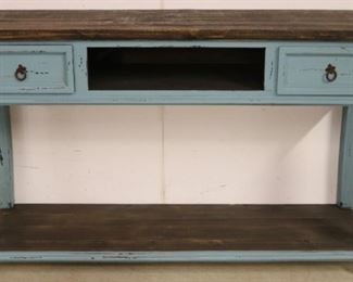 Teal painted console