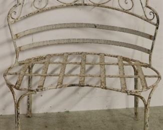 Iron garden bench