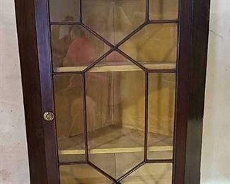 19th C English hanging corner cupboard
