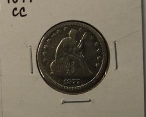 1877 Carson City Seated Liberty Quarter