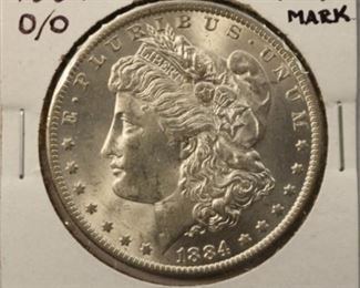 1884 O/O Morgan -repunched mint mark