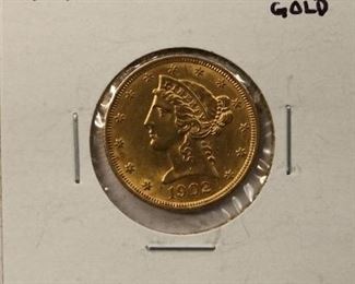 1902 $5 Gold Coin