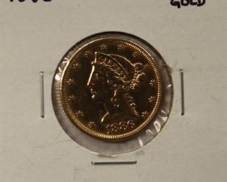 1886 $5 Gold Coin