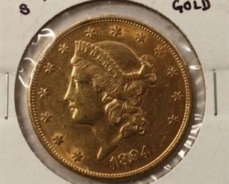 1894S $20 Gold Liberty