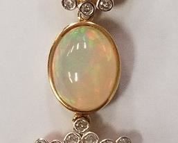14K Opal & diamond necklace Appraised $7145