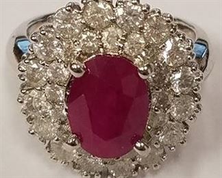 14K Ruby & diamond ring Appraised $7367