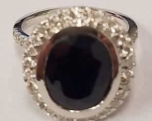 18K Blue sapphire & diamond ring Appraised $7200