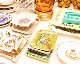 Large Assortment Vintage Ashtrays 