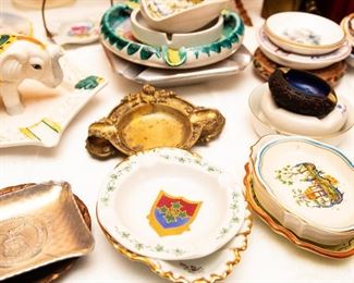 Large Assortment Vintage Ashtrays 