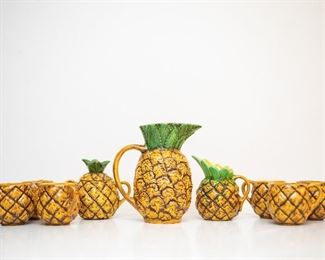 Vintage Pineapple Pitcher and Cup Set