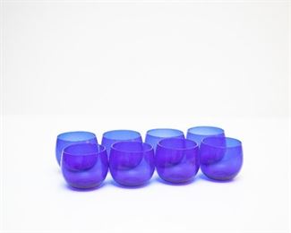 Cobalt Blue Sipping Juice or Cordial Tumbler Glasses