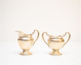 Sterling Silver Creamer and Open Sugar Bowl