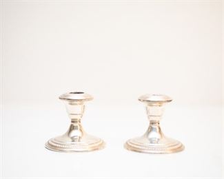Pair of Sterling Silver Candle Holders