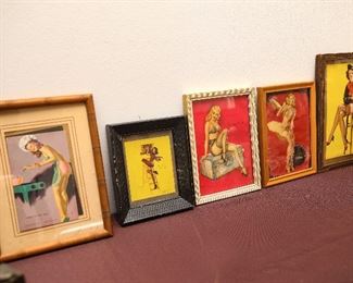 Vintage Framed Pinup Girls