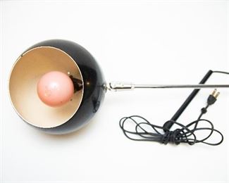 Vintage Mid Century Black Chrome Adjustable Eyeball Desk Lamp Light