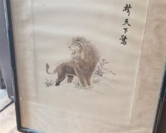Embroidered Lion Mid Roar https://ctbids.com/#!/description/share/276685