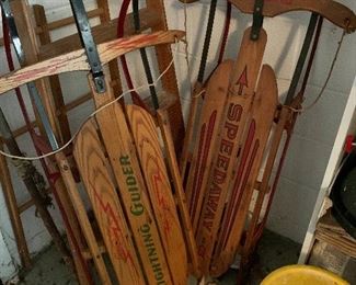 Vintage snow sleds