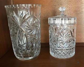 Crystal Vase and Candy Dish with Lid