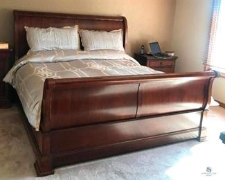Wood Sleigh Bed - Headboard, Foot board and Frame