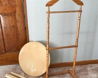 Wood Valet Stand and Three-Legged Table