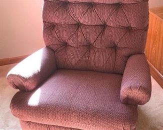 Mauve Upholstered Rocker Recliner