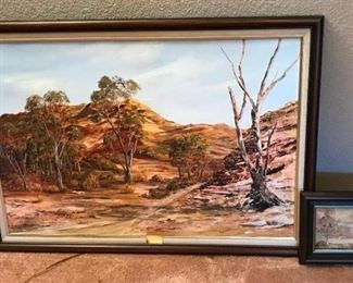 Australian Print and Painting	
Print - 5" x 7" (Melaluca Tree) and Painting - 40"w x 28"h (by Donlan)