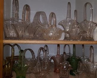 Glass baskets (Heisey are shown again here on top left shelf....just to see if you're paying attention! ;-)