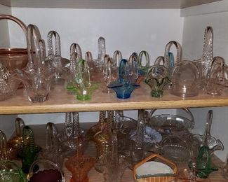 Glass Baskets...over 60 in this linen closet in the hall...