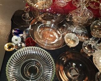 Assorted vintage glass