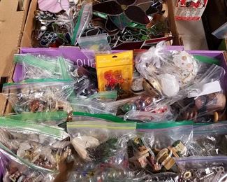 Bagged goodies, and a box of Sun Catchers of stained glass