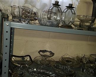 Colorless glass/crystal/silver overlay glass
