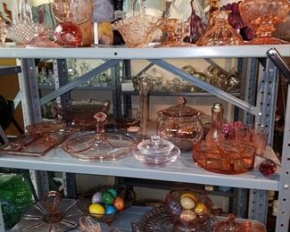 Pink glass, most from Depression era