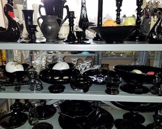 Black & Black Amethyst glass