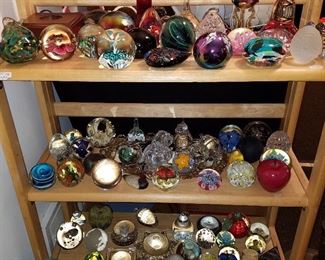 Paperweights, some signed art glass examples