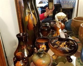 Louwelsa Weller & other art pottery from about 1900.