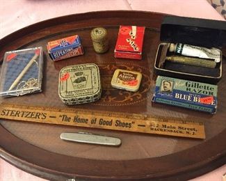 Lots of advertising tins and boxes.