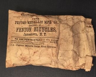 Fenton Metallic Manufacturing bicycle hardware in original packaging.