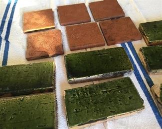 MAW terracotta tiles and green glazed tiles.