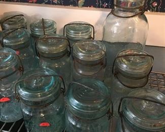 Antique canning jars.