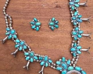 Vintage Squash Blossom Necklace and Earrings https://ctbids.com/#!/description/share/274681