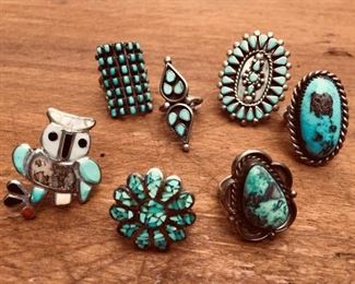 Vintage Sterling & Turquoise Ring Collection https://ctbids.com/#!/description/share/274684