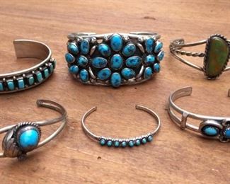 Sterling & Turquoise Ring Cuff Bracelet Collection https://ctbids.com/#!/description/share/274691