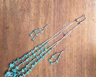 Turquoise & Shell Necklace and Earring Set https://ctbids.com/#!/description/share/274693
