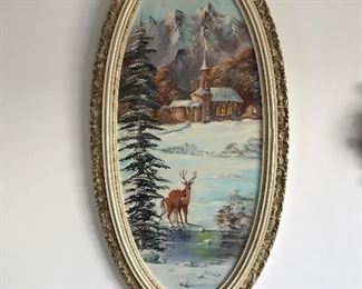 Deer, framed