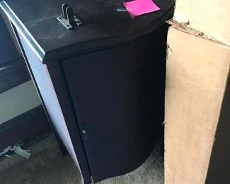 Black wooden storage piece