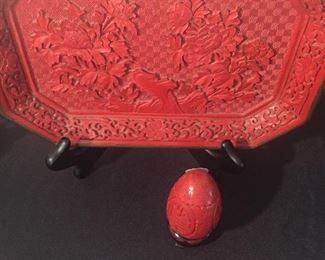 Vintage Cinnabar  items from Mid-Century China