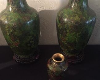 Beautiful cloisonné vases purchased in the 1950’s and 